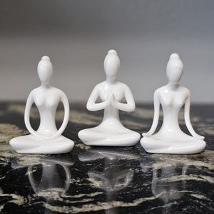 Female Meditating Yoga Figurine Set of 3